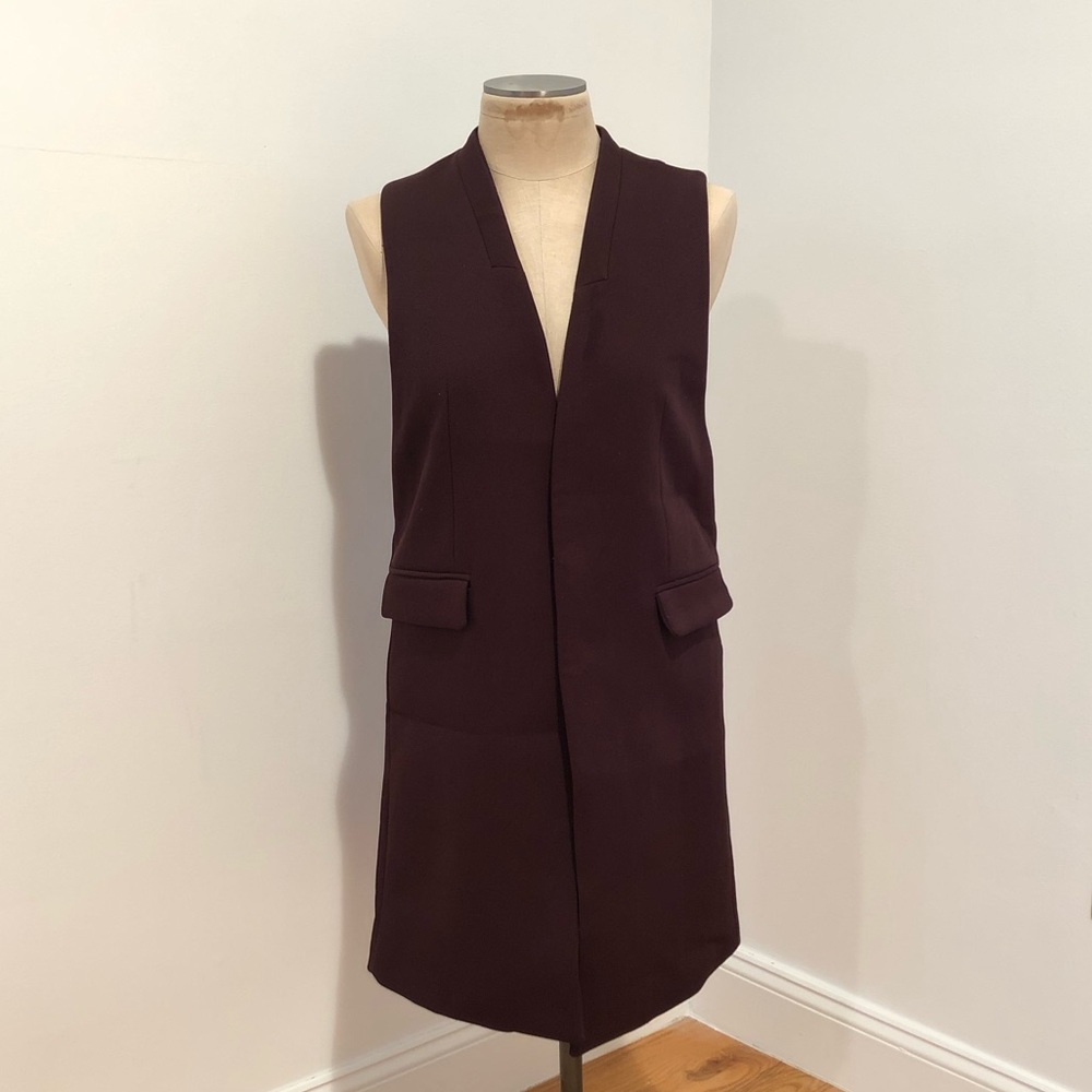 Zara Wine Color Sleeveless Jacket